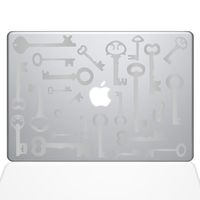 The Decal Guru Skeleton Keys MacBook Decal Vinyl Sticker - 12" MacBook - Silver (1266-MAC-12M-S)