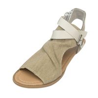 Hemlock Women Flat Sandals, Office Low Heel Sandals Ankle Slipper Sandals Shoes Platform Sandals (US:6, Beige)