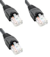 Ultra Spec Cables Pack of 3 - Black 2FT Cat6 Ethernet Network Cable LAN Internet Patch Cord RJ45 Gigabit