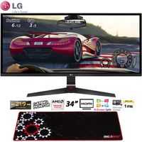 LG 34" UltraWide IPS Gaming Monitor 2560 x 1080 21:9 (34UM69GB) with Bonus Deco Gear Large Extended Gaming Mouse Pad