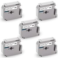 Pristar Compatible Label Tape Replacement for M-K231 MK231 M-231 M Tape 0.47 Inch 12mm for Brother P-Touch PTM95 PT-90 PT-70SR PT-80 PT70BM PT-65 PT85 PT55BM, 1/2" x 26.2' (8m) Black on White, 5-Pack