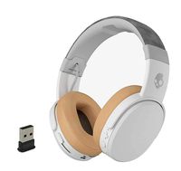 Skullcandy Crusher Foldable Noise Isolating Over-Ear Wireless Bluetooth Immersive Headphone Bundle with Plugable USB 2.0 Bluetooth Adapter - Gray/Tan