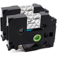 Replace PTouch Label Tape White on Clear TZe135 TZ135 12mm 0.47 Inch Laminated Tape Compatible with P-Touch PTH110 PTD210 D600 D400 Label Maker, 26.2 Feet 8M, 2-Pack