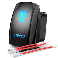 Nilight 90006B LED Light Bar Stereo Rocker 5 Pin Laser 20A/12V 10A/24V Switch Jumper Wires Set,2 Years Warranty