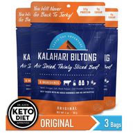 Original Kalahari Biltong, Air-Dried Thinly Sliced Beef, 2oz (Pack of 3), Sugar Free, Gluten Free, Keto & Paleo, High Protein Snack