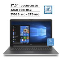 2019 HP Pavilion Newest 17 17.3 Inch HD+ SVA Touchscreen Laptop (Intel Quad Core i7-8565U up to 4.6 GHz, 32GB RAM, 256GB SSD + 2TB HDD, Intel UHD Graphics 620, DVD, Bluetooth, WiFi, HDMI, Windows 10)