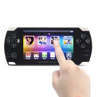 CZT 4.3 inch Touch Screen Handheld Video Game Console 8GB Build in 1200 Games for ps1/arcad/neogeo/cps/flash/gba/fc/gbc/smd/sfc MP3/4 DV/DC Rechargeable Lithium Battery (Black)