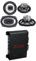 2) Boss R94 6x9" 500W 4 Way Car + 2) 6.5" 300W 3 Way Speakers + 400W 4-Ch Amp
