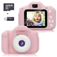 CHIYANTECH Digital Camera for Kids,HD Rechargeable Children's Toy Camera Camcorder 32G TF Card Supported 5.0MP Video Camera for 3-12 Boys and Girls(Pink)