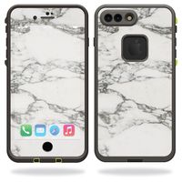 MightySkins Skin Compatible with Lifeproof iPhone 7 Plus - White Marble | Protective, Durable, and Unique Vinyl Decal wrap Cover | Easy to Apply, Remove, and Change Styles | Made in The USA
