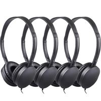 Bulk Headphones for Classroom 25 Pack, HONGZAN Wholesale Stereo School Headphones for Kids, Students, Libraries, Laboratories,Testing Centers, Museums etc (Black)