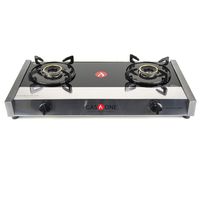 Gas One 5058 Premium Gas Stove Range with Propane Regulator-2 Burner Tempered Glass Cooktop Auto Ignition
