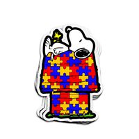 Hanabi 3 PCs Stickers Snoopy Autism Awareness Charlie Brown Peanuts Movies Comics TV Show 4×3 Inch Die-Cut Decals for Laptop Window
