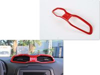FMtoppeak ABS Inner Central Air Outlet Vents Cover Frame Trims for Jeep Renegade 2014 UP Red