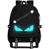 FLYMEI Anime Luminous Backpack, 15.6 Inch Laptop Backpack for Boys School Backpack with USB Charging Port, Lightweight Daypack with Anti-Theft Lock, Shoulder Travel Backpack for Teens