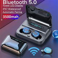 ouhoe 2020 Newest 8D Surround Sound TWS Earphones Wireless Bluetooth 5.0 Stereo Earbuds with 3500mAh LED Display Chagring Box