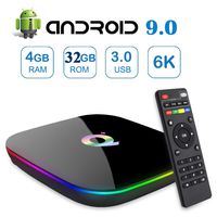 Android 9.0 TV Box,Gimibox Q Plus Android Boxes with 4GB RAM 32GB ROM Quad-core H6 Support 6K Full HD Wi-Fi 2.4Ghz USB 3.0 H.265 Decoding Smart TV Box