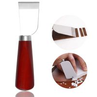 Leather Skiving Knife, Leather Working Knife Tools with Wooden Handle and Steel Body for DIY Leathercraft Cutting
