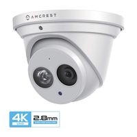 Amcrest UltraHD 4K (8MP) Outdoor Security IP Turret PoE Camera, 3840x2160, 164ft NightVision, 2.8mm Lens, IP67 Weatherproof, MicroSD Recording (128GB), White (IP8M-T2499EW)