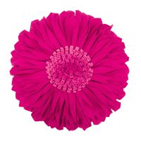 JWH 3D Sunflower Applique Accent Pillow Handmade Cushion Round Decorative Pillowcase with Pillow Insert Home Bed Living Room Festival Gift 13 Inch / 33 cm Cotton Canvas Wool Solid Suede Rose Red
