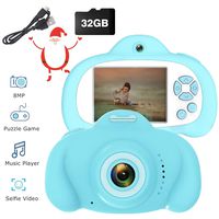 CamKing Kids Camera for Girls or Boys, Kids camera with music playback and game,Anti-Drop Kid Digital Camera with Soft Silicone Shell and 8 Mega Pixel Dual Lens 2.4 inch HD Screen with Mic, Great Gift