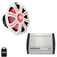 KICKER KMF124 12" Marine Subwoofer Bass Kit with KXM4002 Amplifier 400 Watt at 4 Ohm for Sealed Applications
