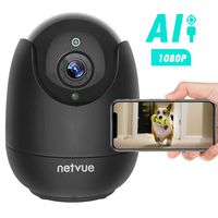 Dog Camera - 1080P FHD Pet Camera with Phone App, Pan/Tilt/Zoom Dog Monitor Cat Camera with 2-Way Audio, AI Human Detection, Night Vision, Cloud Storage/TF Card, Work with Alexa Indoor Camera for Pets