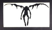 DEATH NOTE DEMON SILHOUETTE STICKERS SYMBOL 5.5" DECORATIVE DIE CUT DECAL FOR CARS TABLETS LAPTOPS SKATEBOARD - WHITE