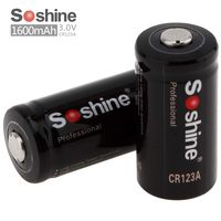 Soshine 2 Pack CR123A Lithium 3V 1600mAh Batteries, Lithium Photo Batteries for Arlo Cameras, Flashlight, Headlamps, Security System