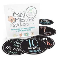Baby Monthly Milestone Stickers | 20 Unisex Newborn Baby Month to Month Stickers Boys & Girls | Modern Gender Neutral for Pictures, Photo Props, Onesie or Scrapbook | Baby Shower Gift Idea
