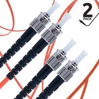 ST to ST Fiber Patch Cable Multimode Duplex - 3m (9.84ft) - 62.5/125um OM1 (2 Pack) - Beyondtech PureOptics Cable Series