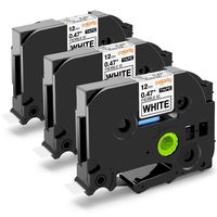 TZe-FX231 Flexible ID Laminated Tape 12mm 0.47 Inch Compatible with Brother P-Touch Black on White Best for Wire Wrapping and Flagging TZEFX231 for Ptouch Cube PT-D600 PT-H110 PT-D210