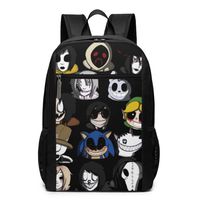 CAOI UUC Creepypasta 17" Classic Multifunctional High Capacity Backpack Computer Bag Black One Size