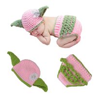 APRILALEX Newborn Infant Baby Photography Prop Crochet Knit Hat Diaper Costume Set Handmade Cap Outfits Clothes Hat(B)