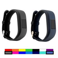 Dunfire Replacement Wristbands and Clip Cases for Garmin Vivofit 3 and Vivofit JR, Large Size and Small Size Bands, One Size Clip Case (2PCS - Grey&Slate, Large)