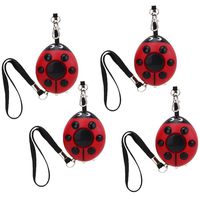 WER 125dB Ladybug Emergency Personal Alarm Keychain with Led Flashlight for Kids/Students/Women/Girls/Elderly/Adventurer/Night Workers Self Defense/Protection Electronic Device Bag Decoration(4 Pack)