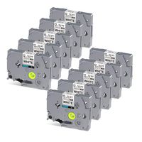 Replace Tze Tape 12mm 0.47 Laminated White TZe-231 TZ-231 Label Maker Tape Black on White, Compatible with Brother P Touch Label Tape for PT-D210 PT-H100 PT-D210 PT-D600, 1/2inch x 26.2ft, 10-Pack