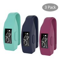 (3 Pack) Seltureone Solid Color Silicone Clips with Steel Sheet Compatible for Fitbit Inspire/Fitbit Inspire HR/Fitbit Ace 2 Fitness Tracker, Fitbit Inspire Accessory Clip-(Navy,Cyan, Wine Red)