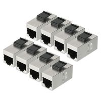 uxcell 8 Pcs Cat6 RJ45 Keystone Jacks In-Line Couplers Shielded Silver