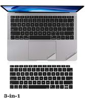 3-in-1 Palm Rest Cover Trackpad Protector Keyboard Cover for MacBook Air 13" A1932 with Touch ID and Retina Display Released in 2018 2019- Space Gray