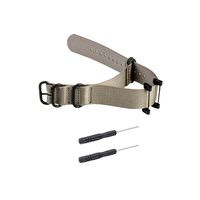 Sencato Suunto Core Upgraded 24mm Soft Breathable Woven Nylon NATO Canvas Replacement Band, Wrist Strap, Black Metal Adapter (Grey)