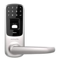Ultraloq UL3 Fingerprint and Touchscreen Keyless Smart Lever Door Lock (Satin Nickel) | 3-in-1 Keyless Entry | Secure Finger ID | Anti-peep Code | Premium Construction Material | Match Home Aesthetics