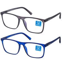 K Kenzhou Blue Light Blocking Computer Glasses 2 Pack Anti Eye Eyestrain Unisex(Men/Women) Glasses with Spring Hinges UV Protection FDA Approved