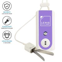 Lewis N Clark Travel Door Alarm + Window Guard Portable Home Security System Battery Operated for Hotel, Bedroom, Apartment & Dorm, with Built in LED Flashlight, Purple