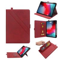 TechCode Pro 12.9 iPad 2018 Tablet Case, Bookstyle PU Leather Folding Case Multi-Angle Viewing Auto Sleep/Wake Stand Cover with Pencil Holder & Card Pocket for iPad Pro 12.9 3rd Gen 2018 Release, Red