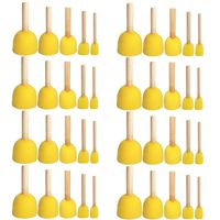 WFPLUS 40pcs 5 Sizes Round Paint Foam Sponge Brush Set Kids Painting Tools Sponge Stippler Set for Painting Crafts and DIY