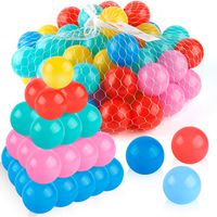 Coogam Pit Balls Pack of 50 - BPA Free 5 Color Hollow Soft Plastic Ball for Years Old Toddlers Baby Kids Birthday Pool Tent Party Favors Summer Water Bath Toy ( 6CM )