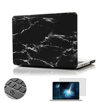 Macbook Pro 13 Case, Topinno Hard Case Print Frosted for MacBook Pro 13 inch (Model: A1278) - Black/White Marble Pattern Rubber Coated Hard Shell Case Cover&Free Keyboard Cover Skin&Screen Protector