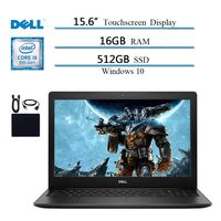 Dell Inspiron 15.6" HD Touchscreen Laptop, Intel i5-8265U (up to 3.90 GHz), 16GB RAM, 512GB SSD, UHD Graphics 620, Bluetooth, WiFi, Webcam, Windows 10 w/ Accessories