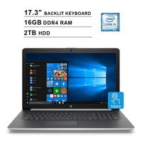 2019 HP Pavilion 17.3 Inch Touchscreen Laptop (Inter 4-Core i5-8250U up to 3.4GHz, 16GB DDR4 RAM, 2TB HDD, AMD 530 2GB, Backlit KB, WiFi, Bluetooth, HDMI, Windows 10) (Renewed)